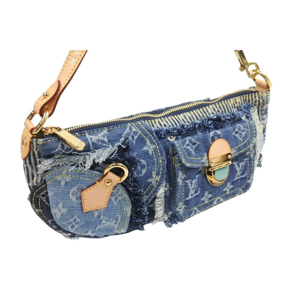 Louis Vuitton Denim Pochette Patchwork Monogram B… - image 3
